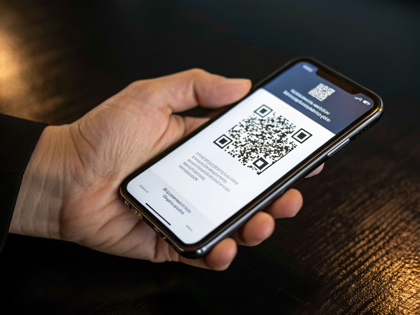 Customer scanning a QR code for business reviews