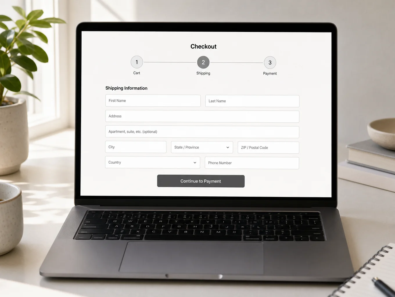 Clean checkout flow for GreenLeaf e-commerce store