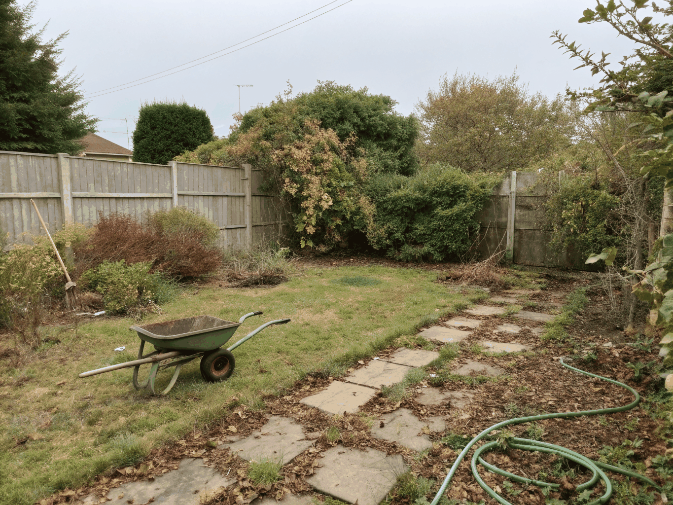 Bluestone Patio & Custom Fire Pit Before Transformation